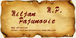 Miljan Pajunović vizit kartica